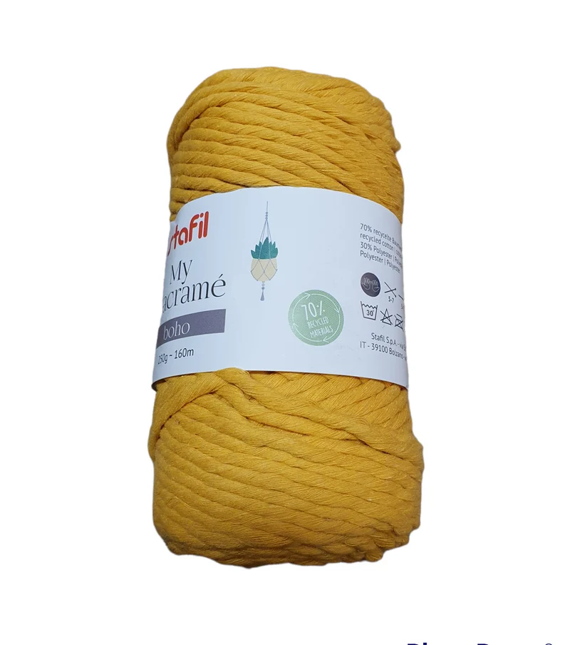 Filato My Macramè Boho Stafil, 1 Gomitolo di Cotone Riciclato e Poliestere per Hobbistica 250gr