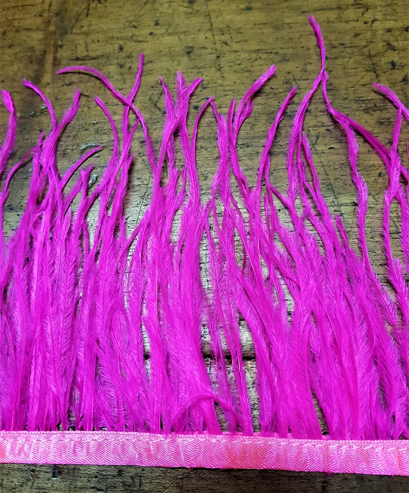 1 Mt di Frangia di Piume Altezza 15cm, Passamaneria Moda per Borse e Abbigliamento