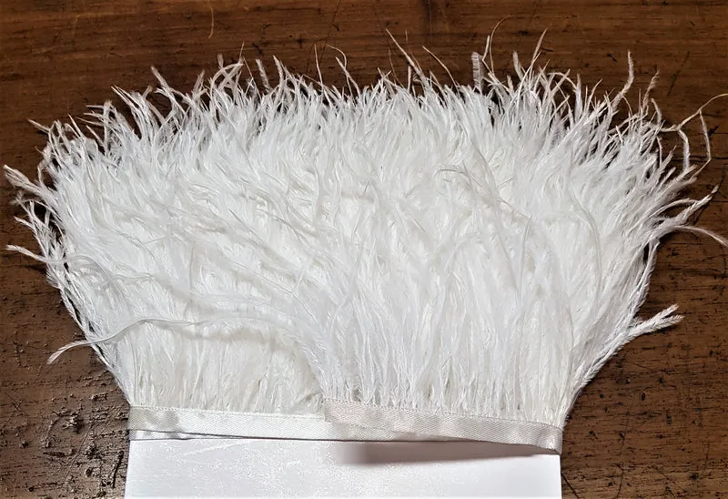 1 Mt di Frangia di Piume Altezza 15cm, Passamaneria Moda per Borse e Abbigliamento
