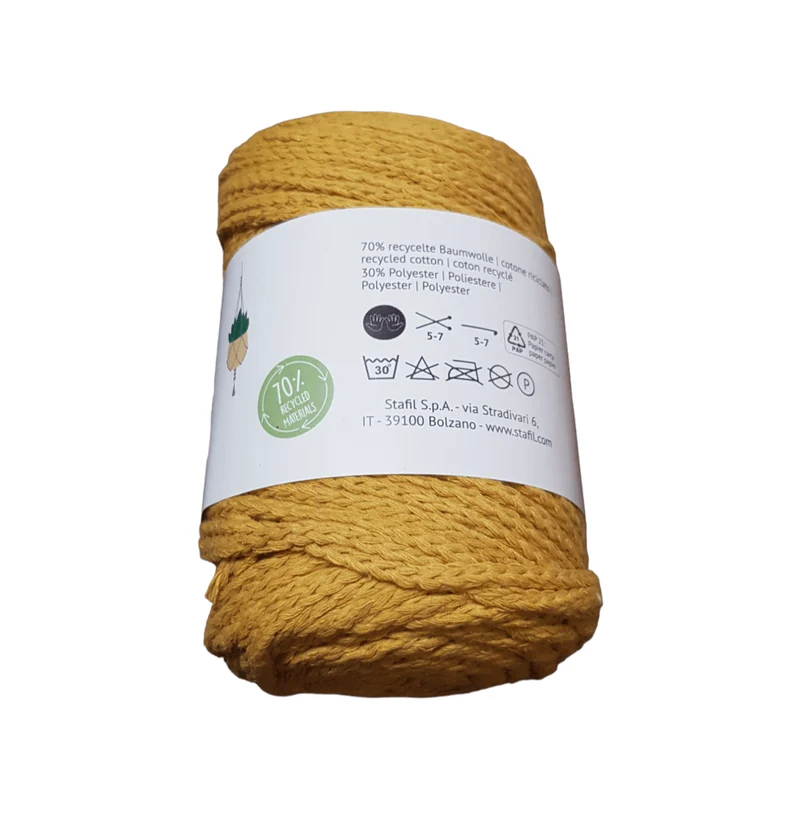 Gomitolo di Filato My Macramè Cordy Stafil in Cotone Riciclato per Hobbistica 200g