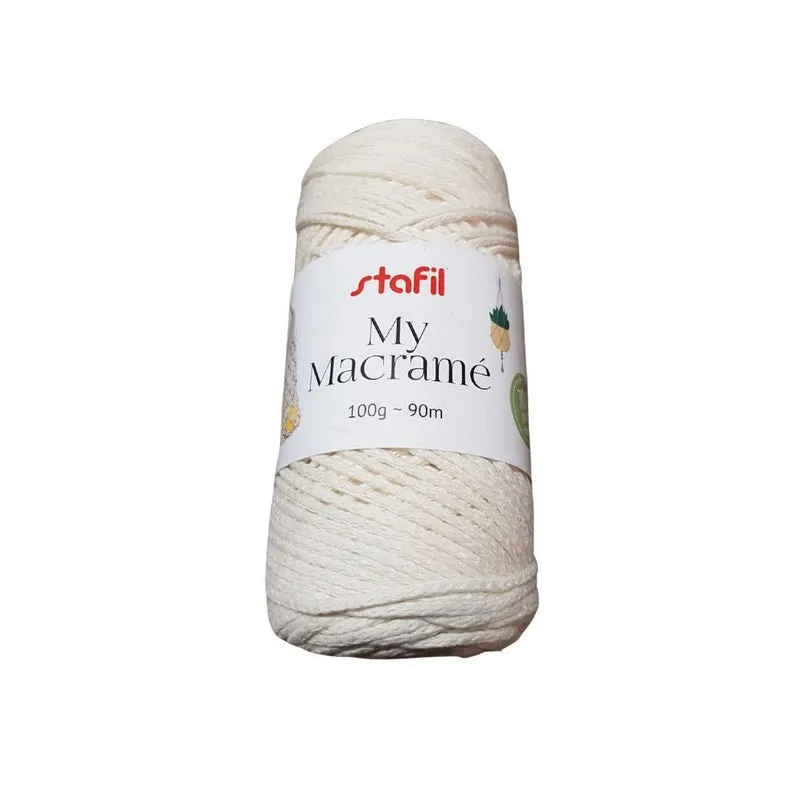 Gomitolo di Filato My Macramè Stafil in Cotone Riciclato per Hobbistica 100g