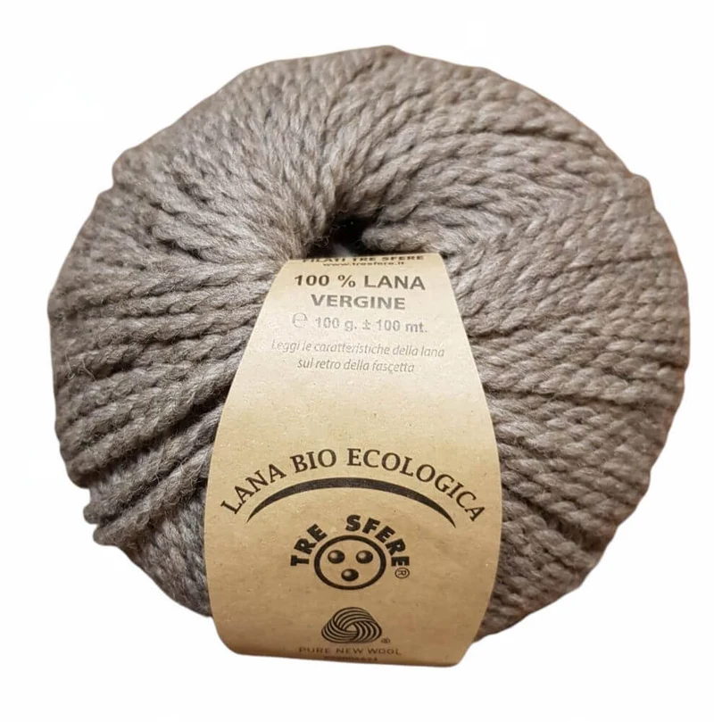 Tre Sfere 100% Pura Lana Bio Ecologica Soffice Calda Melange Confezione 500gr