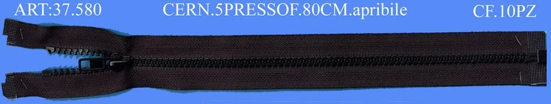 Cerniera 5pressof.80cm cf.10pz