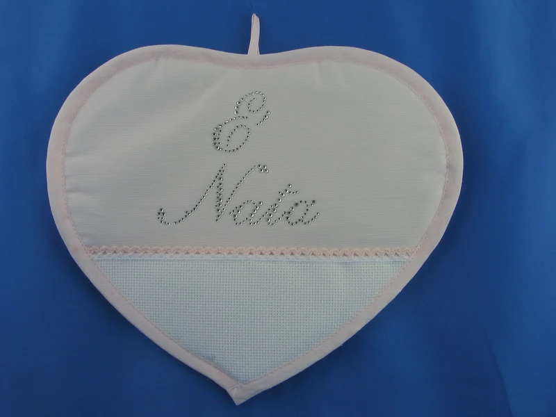 Fiocco nascita cuore strass gold cf.1 pz