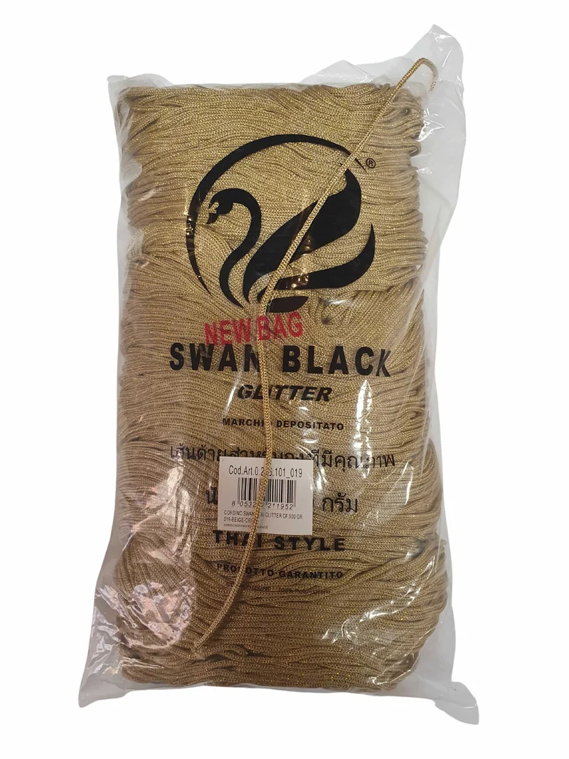 Confezione di Cordoncino Swan Black Thai per confezionare Borse Hand Made 500gr