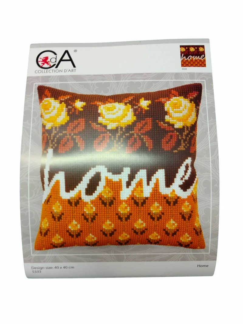 Kit Cuscino Ricamo Punto Croce Canovaccio 100% Cotone Mezzo Punto Fili