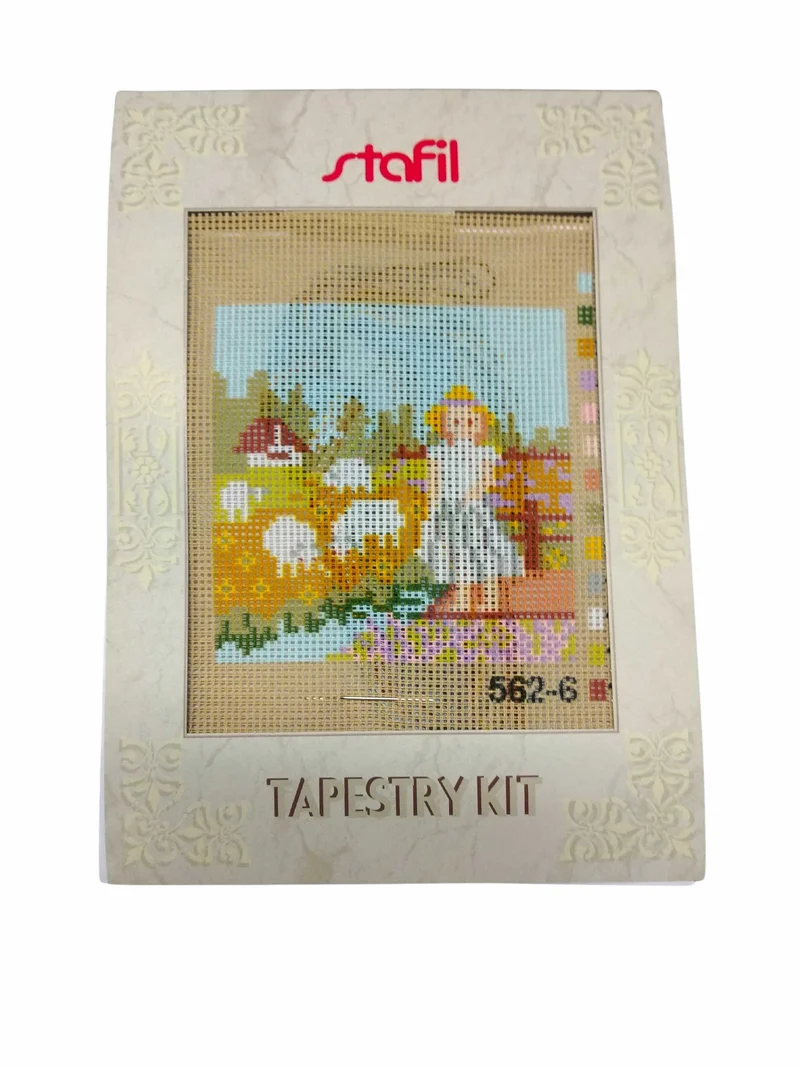 Kit Quadretti Mezzo Punto 13 x 13 cm Ricamo Cotone Lanato Punto Croce