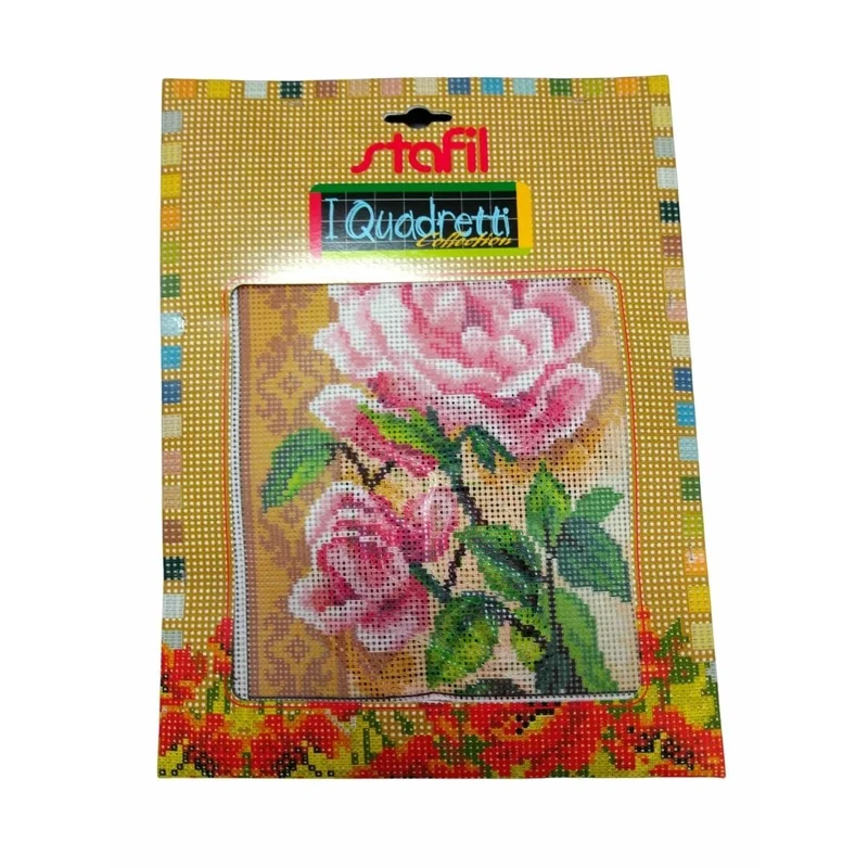 stafil Kit Ricamo Mezzo Punto consente di realizzare un Quadro da ricamare anche a Punto Croce con filati cotone lanato