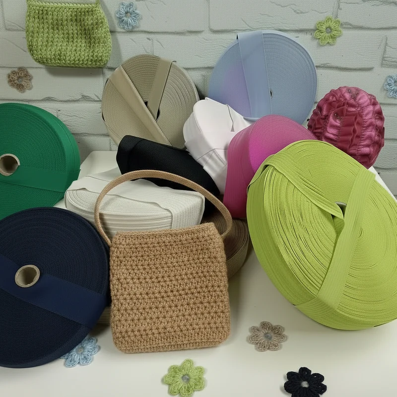Fettuccia soft-lycra a pizza borse uncinetto crochet bags - 17 colori