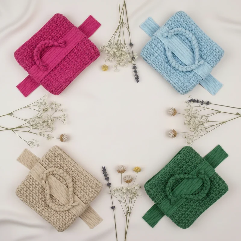 Fettuccia soft-lycra a pizza borse uncinetto crochet bags - 17 colori