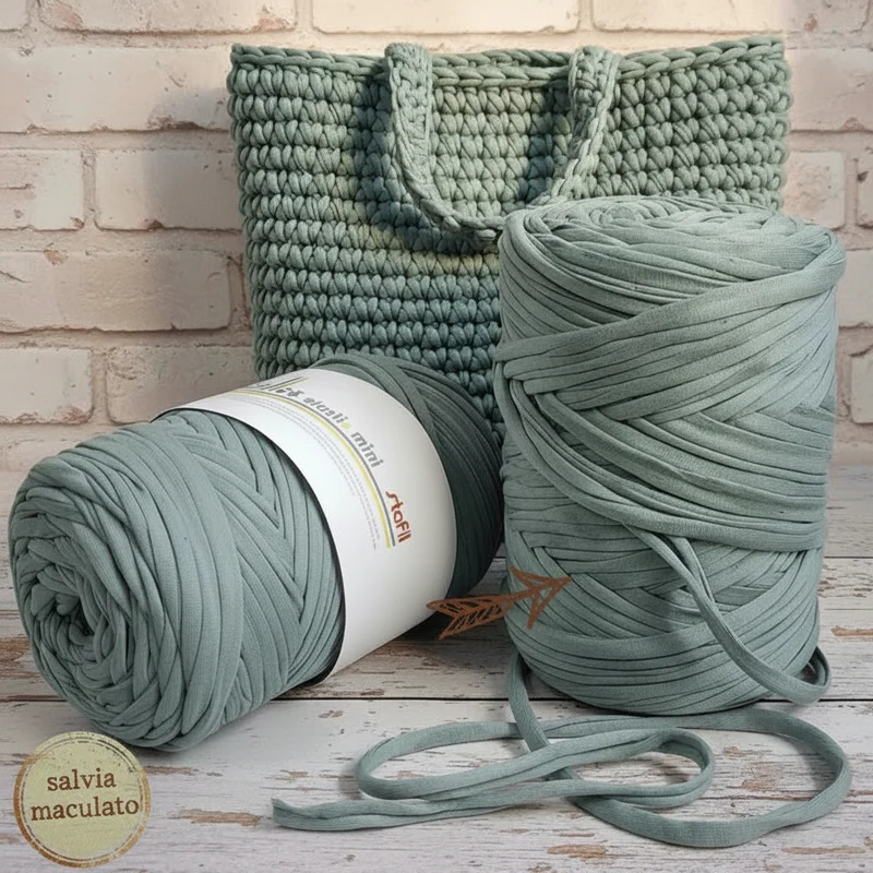 Fettuccia Eco cotone + lycra uncinetto borse crochet Stafil o 3 Stelle
