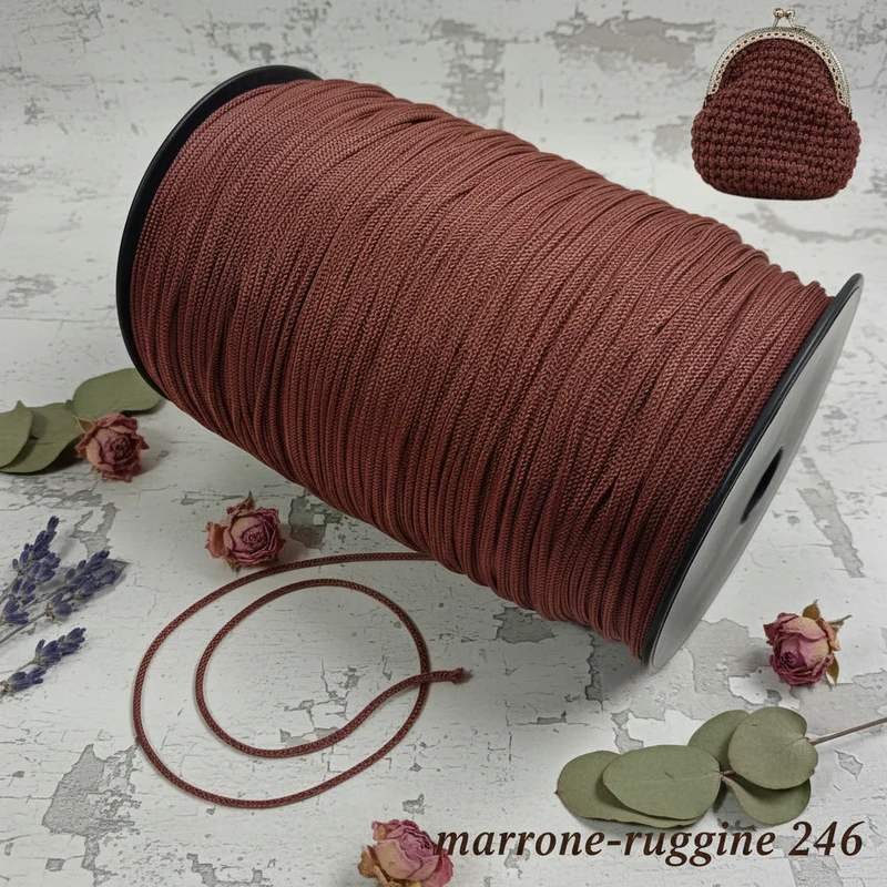 Tripolino 2 mm Thai cordino MAS borse uncinetto 3.5-4 rotolo 500 g