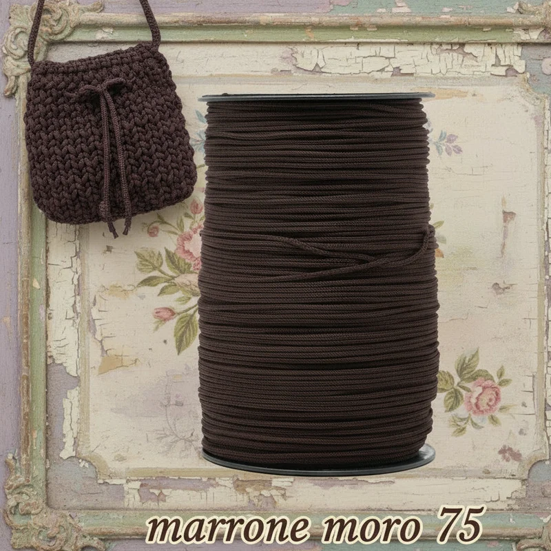 Tripolino 2 mm Thai cordino MAS borse uncinetto 3.5-4 rotolo 500 g
