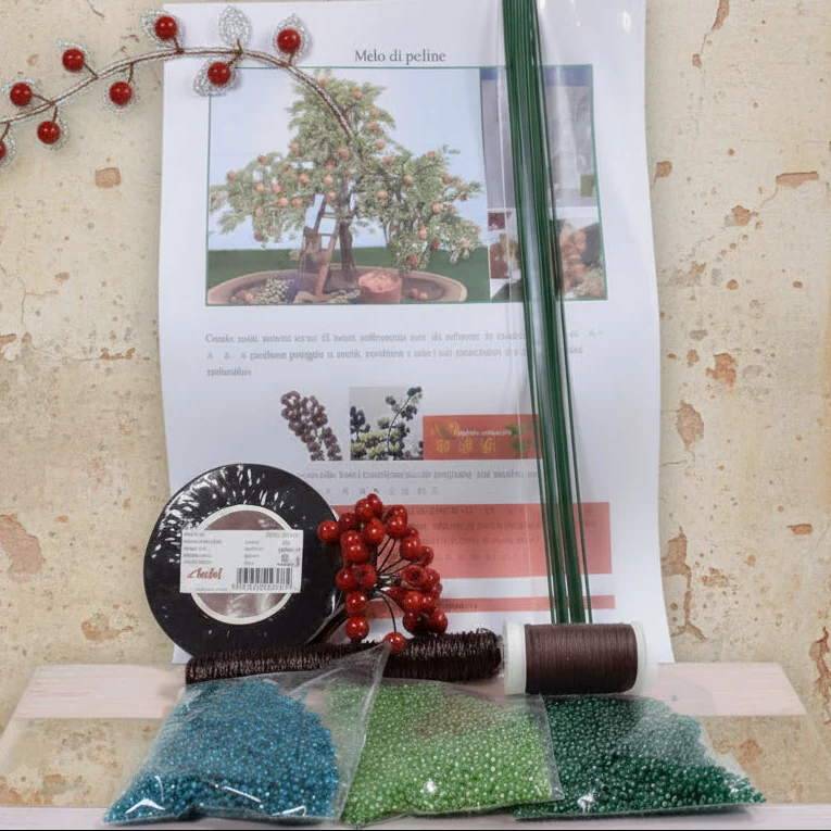 Albero melo perline kit istruzioni e perle per pianta bonsai da frutta