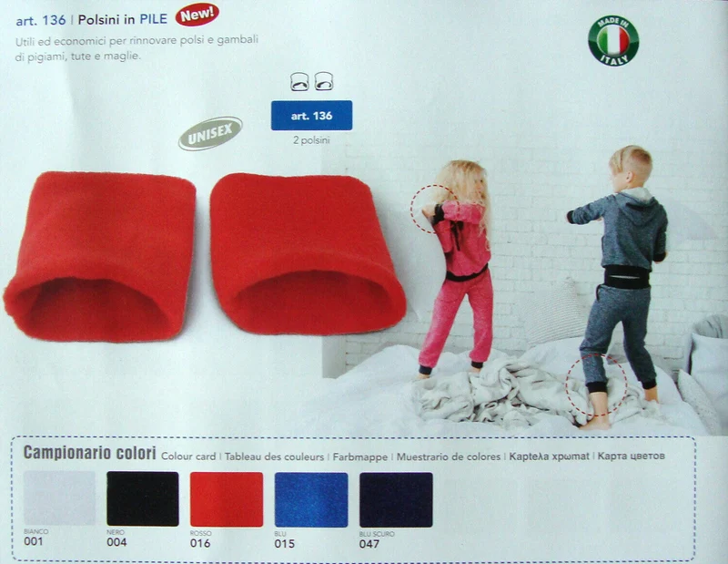 Polsini in Pile Marbet art. 136 Riparazioni Maglioni Felpe Pantaloni