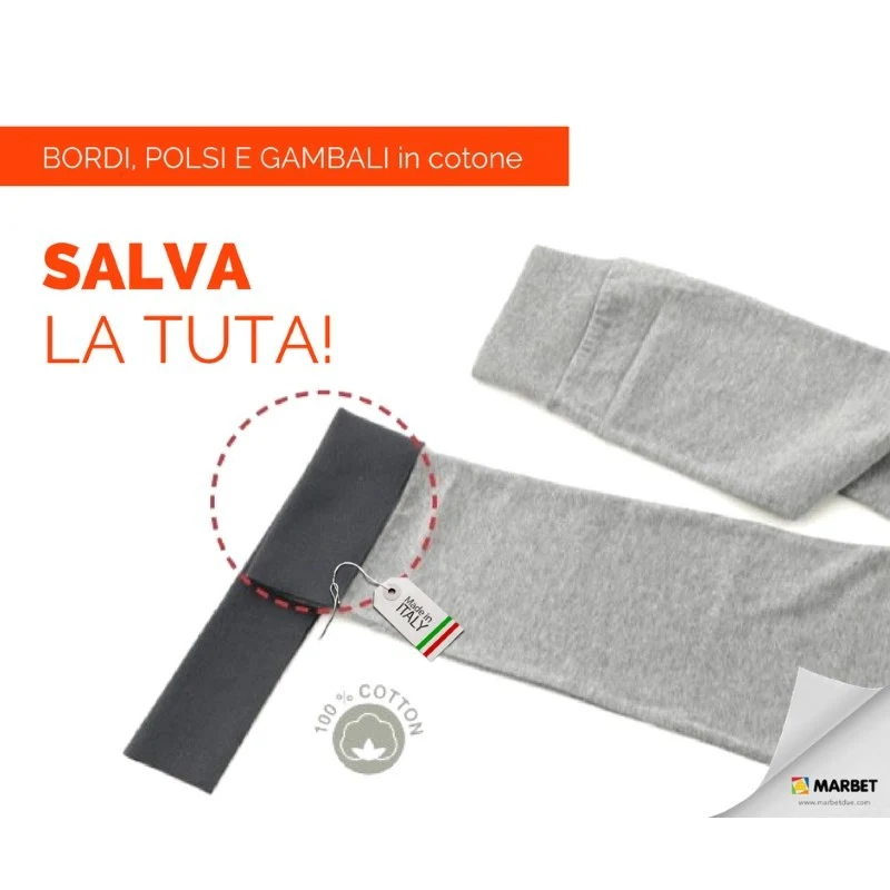 Bordo Maglia in Cotone per Polsini e Gambali Marbet Riparazioni Tute