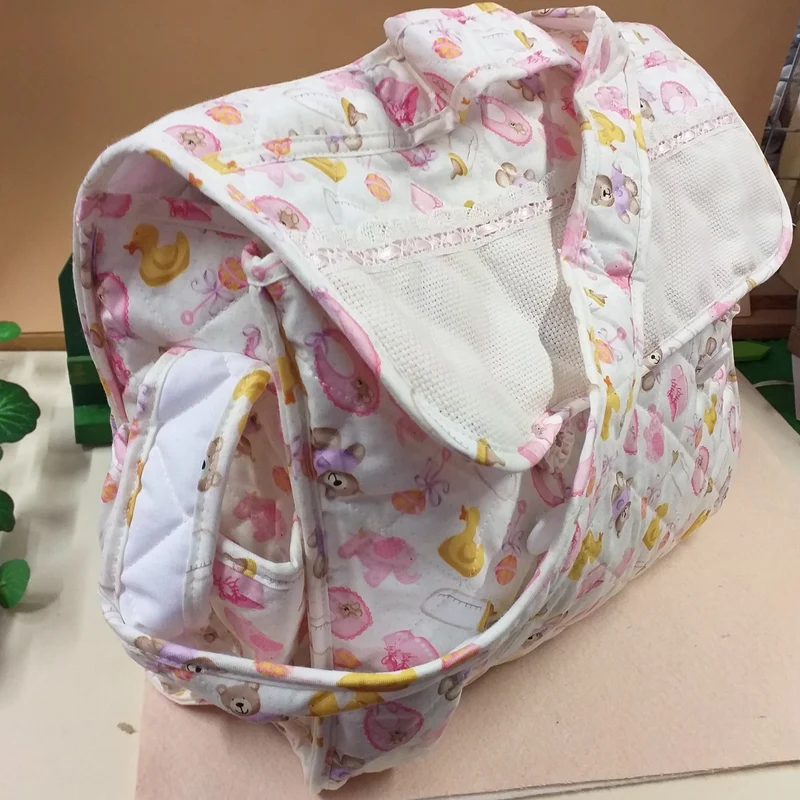 Bebè borsa cambio neonato trapuntata tela aida da ricamare punto croce