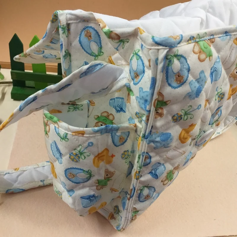 Bebè borsa cambio neonato trapuntata tela aida da ricamare punto croce