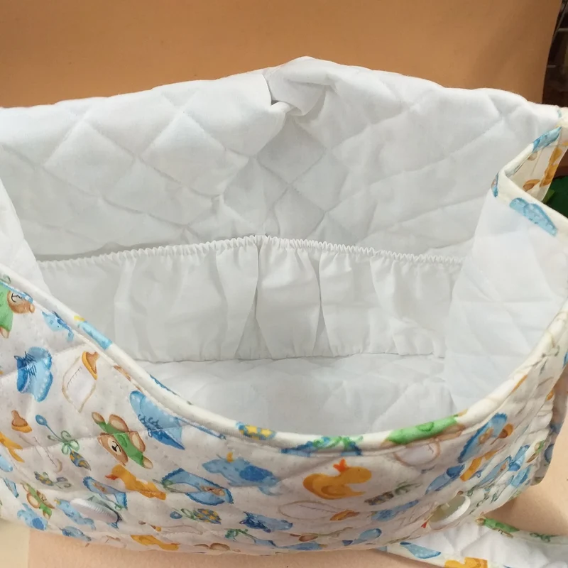 Bebè borsa cambio neonato trapuntata tela aida da ricamare punto croce