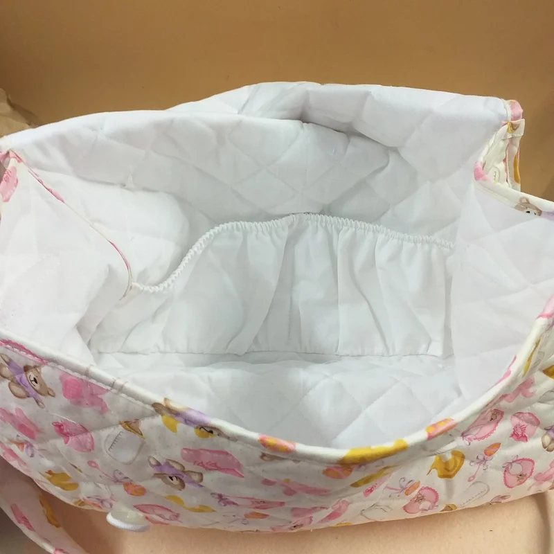 Bebè borsa cambio neonato trapuntata tela aida da ricamare punto croce
