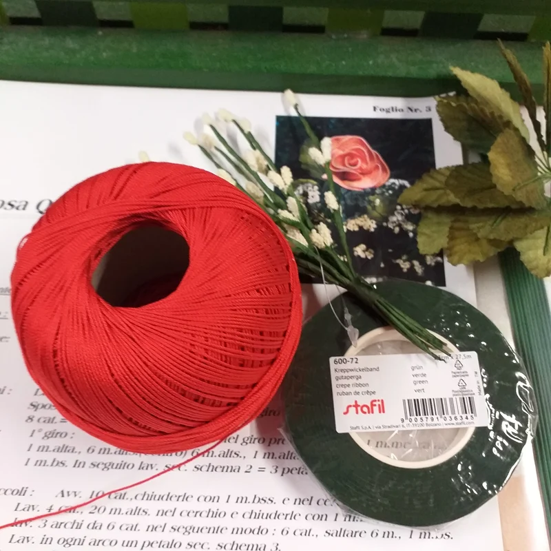 16.25 € rose uncinetto facili kit schemi fiori cotone fili foglie