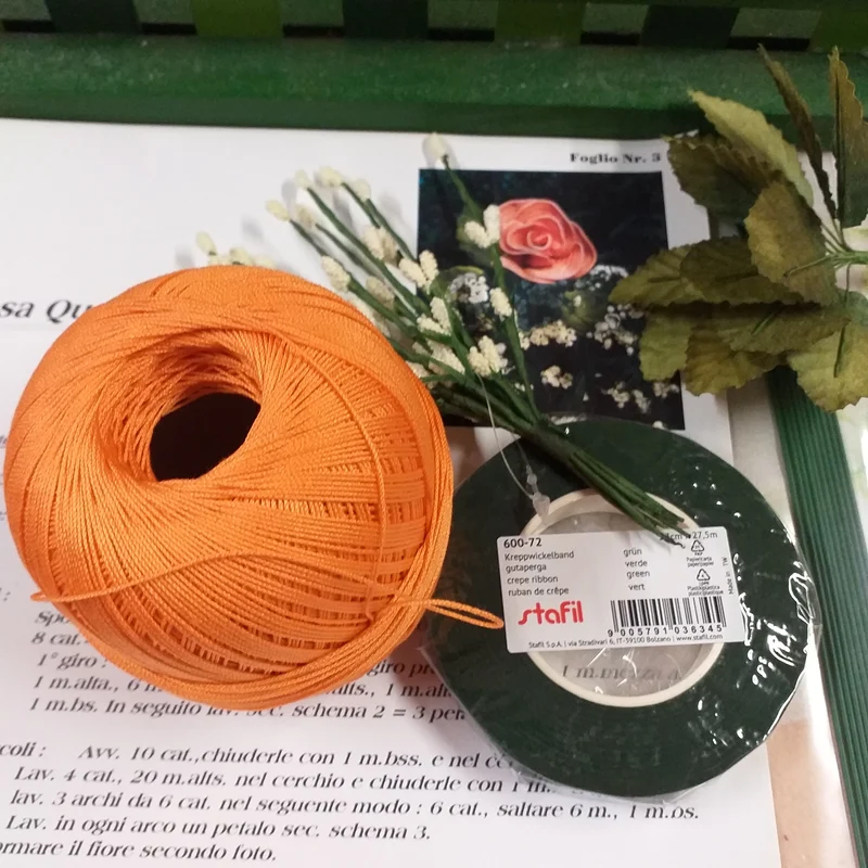 16.25 € rose uncinetto facili kit schemi fiori cotone fili foglie