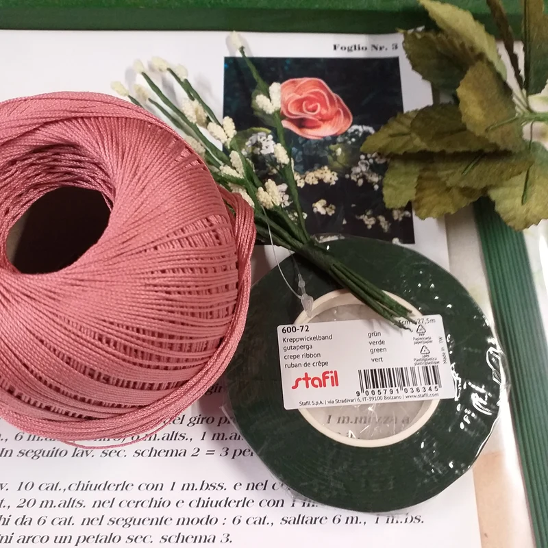 16.25 € rose uncinetto facili kit schemi fiori cotone fili foglie