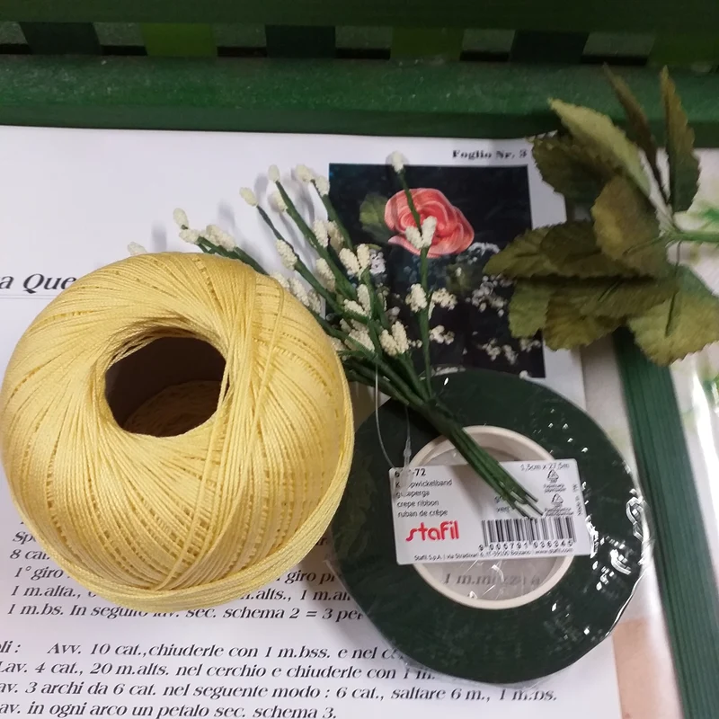16.25 € rose uncinetto facili kit schemi fiori cotone fili foglie