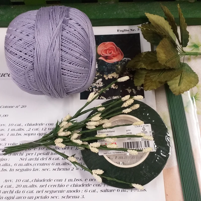 16.25 € rose uncinetto facili kit schemi fiori cotone fili foglie