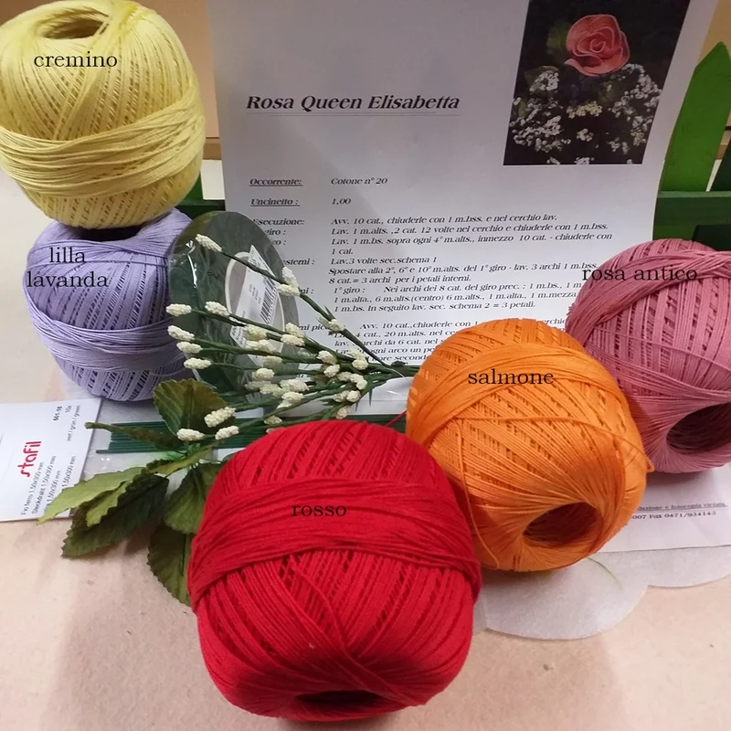 16.25 € rose uncinetto facili kit schemi fiori cotone fili foglie