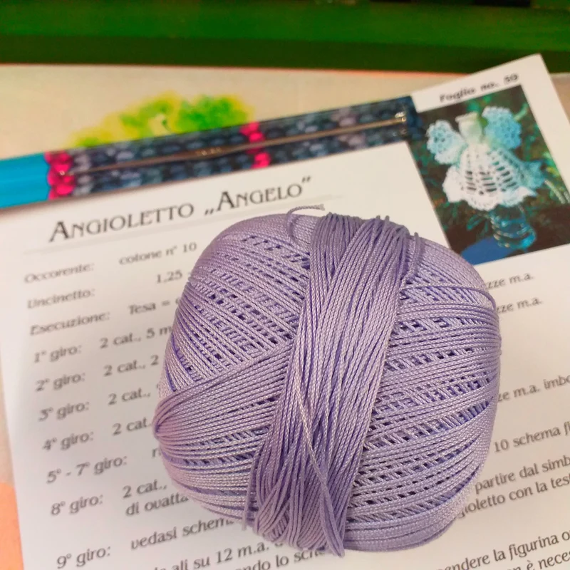 Kit angeli e angioletti uncinetto da appendere, schemi + filato cotone