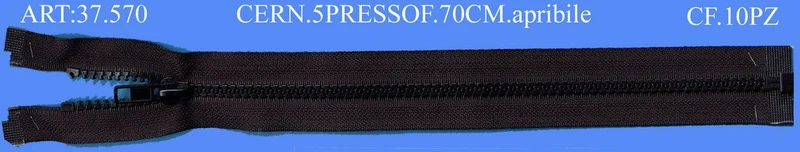 Cerniera 5pressof.70cm cf.10pz