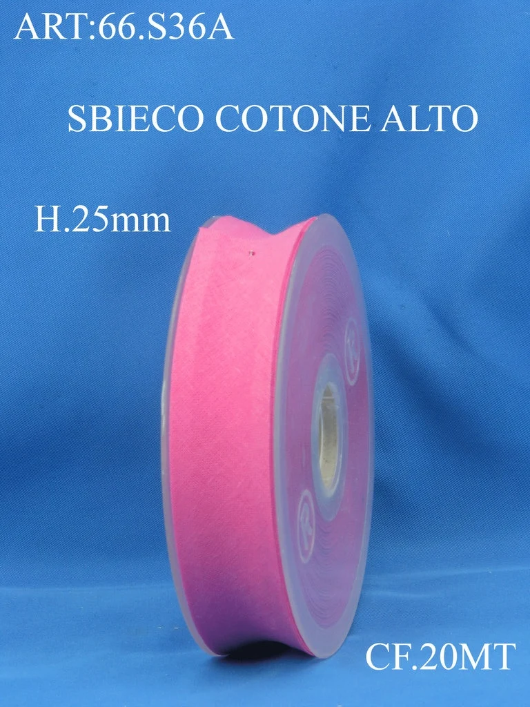 Sbieco cotone alto col. 25mm cf20mt