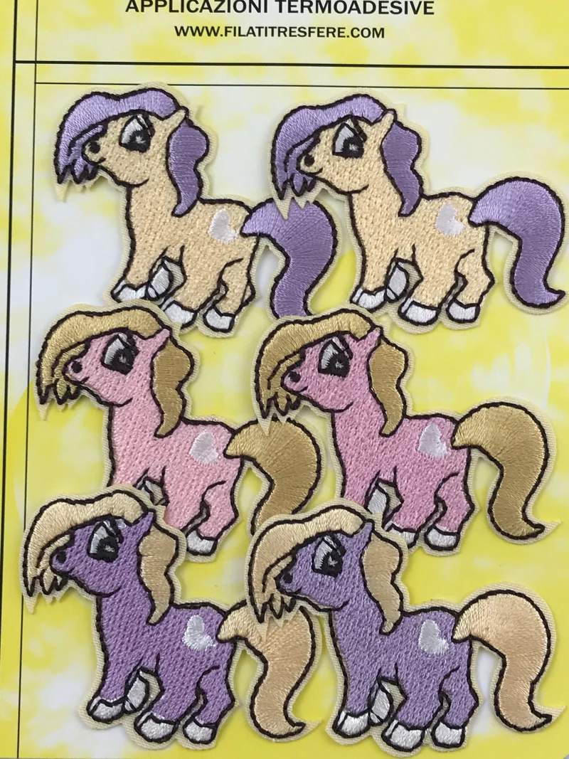 Applicazioni termoadesive pony colorato