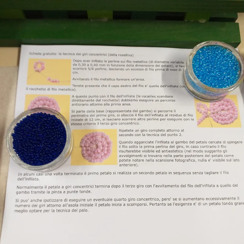 Ortensia fiori perline kit perle conteria rocailles istruzioni e fili