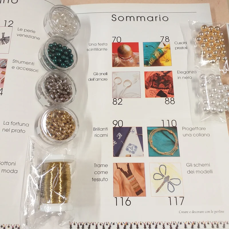 Kit manuale e materiale creare perline stelle di perle albero Natale