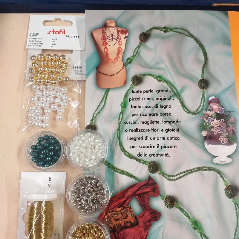 Kit manuale e materiale creare perline stelle di perle albero Natale