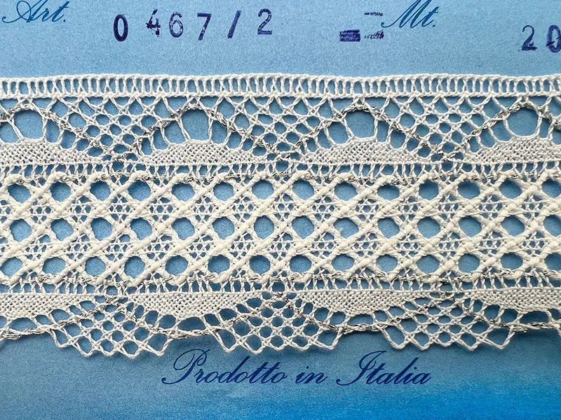 Pizzo 0467 bianco/argento cm 5 cf.20mt.