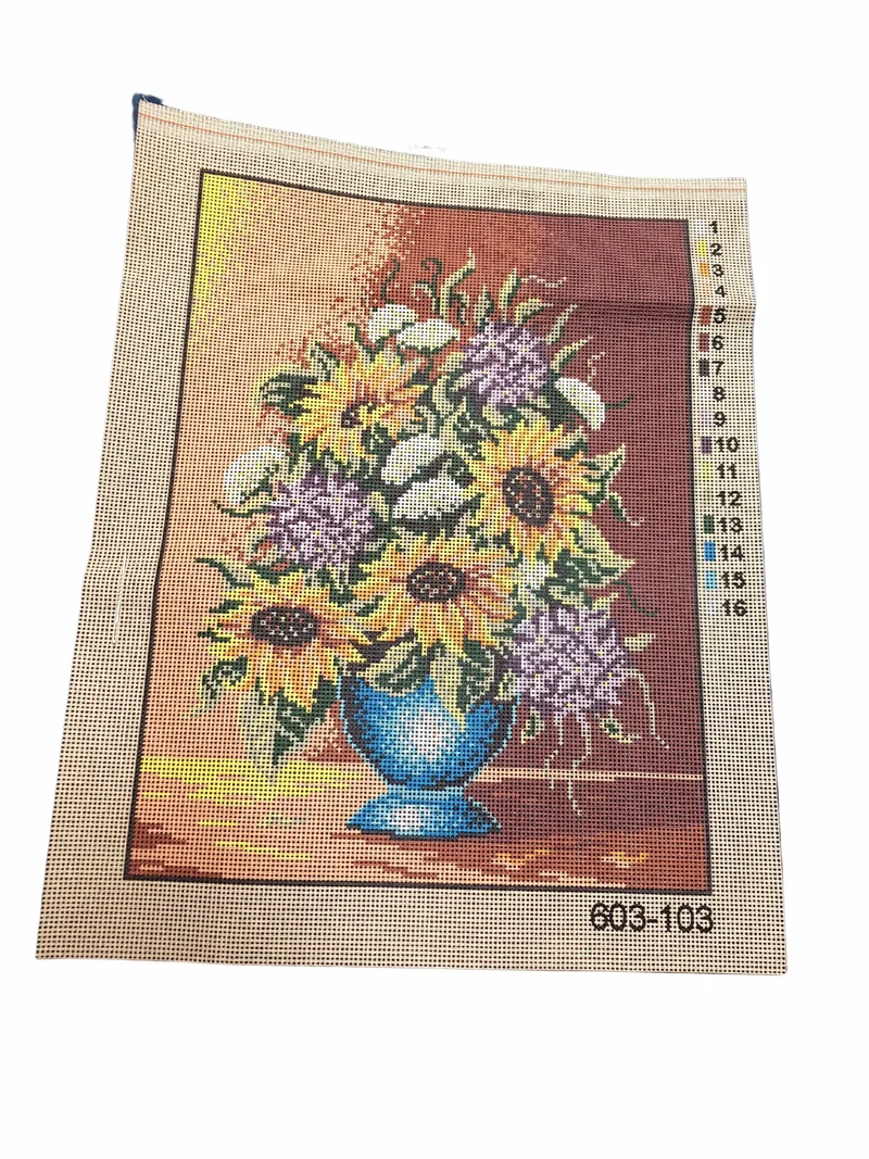 Kit Quadretti Ricamo Mezzo Punto Girasoli 30 x 40 cm Punto Croce