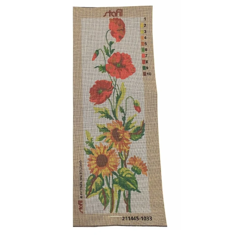 Stafil Kit Ricamo Mezzo Punto Fantasia con Papaveri e Girasoli consente di realizzare un Quadro da ricamare anche a Punto Croce
