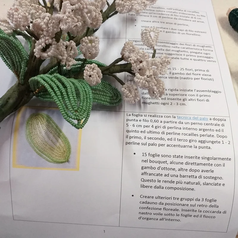 Mughetti perline kit conteria vetro istruzioni bouquet e bomboniere
