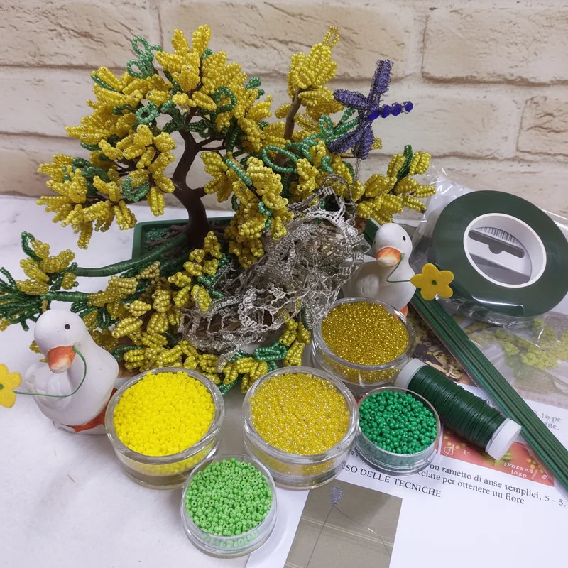 Mimosa perline kit perle conteria con istruzioni fai da te e accessori