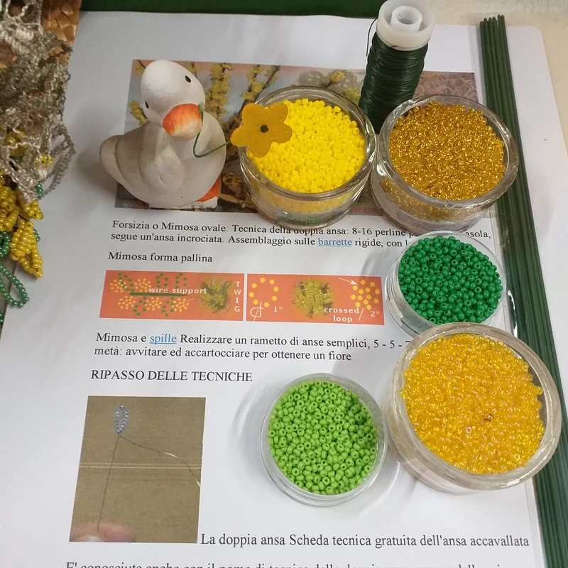Mimosa perline kit perle conteria con istruzioni fai da te e accessori