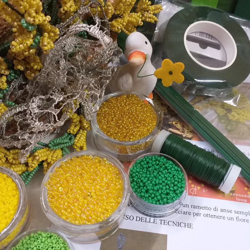 Mimosa perline kit perle conteria con istruzioni fai da te e accessori