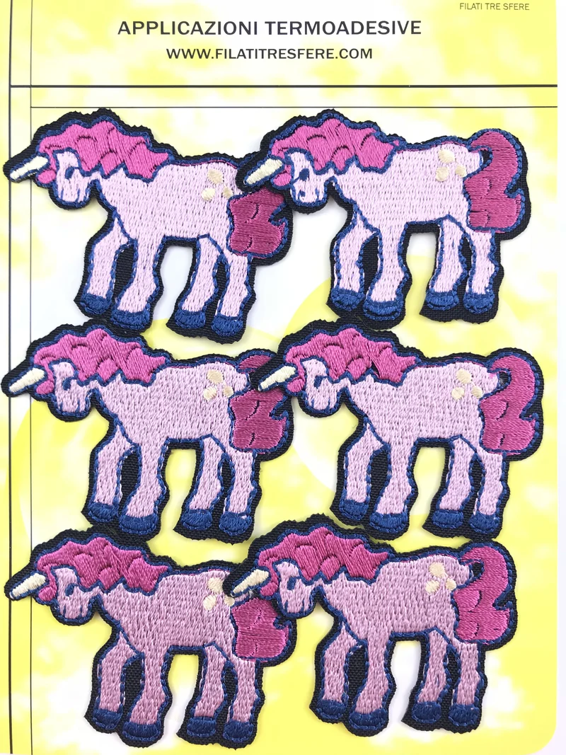 Applicazioni termoadesive unicorno