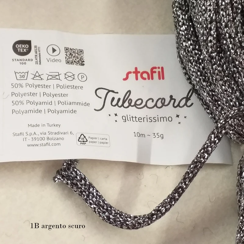 Tricotin glitter lurex tubolare cordoncino Natale filo per scritte