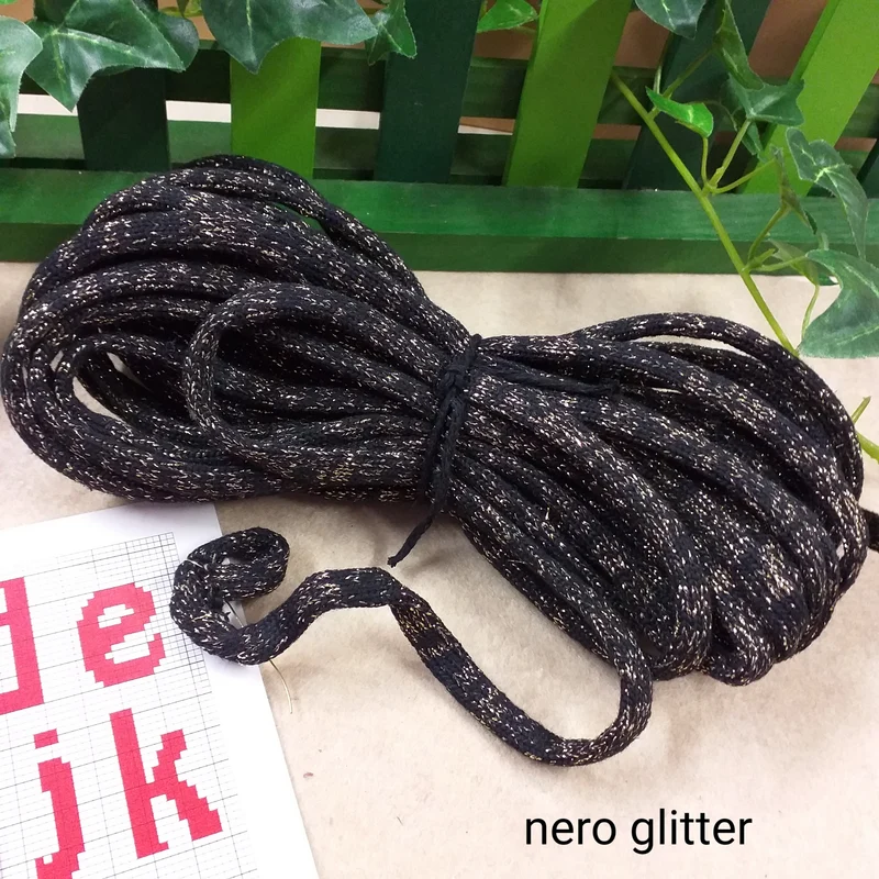 Tricotin glitter lurex tubolare cordoncino Natale filo per scritte