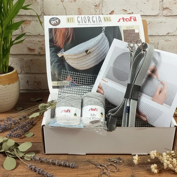 Marsupio kit borse uncinetto, set cordino macramè chiusura accessori