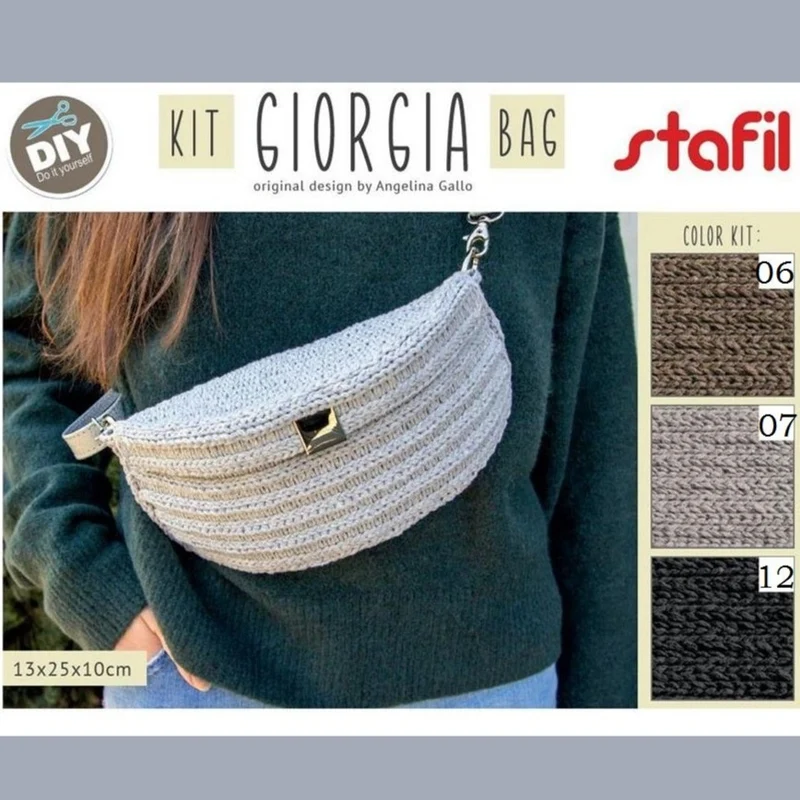Marsupio kit borse uncinetto, set cordino macramè chiusura accessori