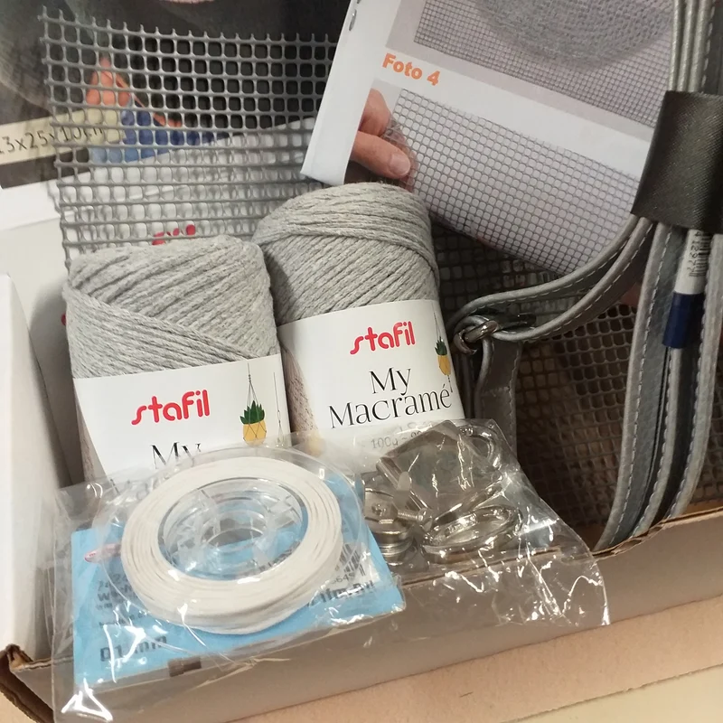 Marsupio kit borse uncinetto, set cordino macramè chiusura accessori